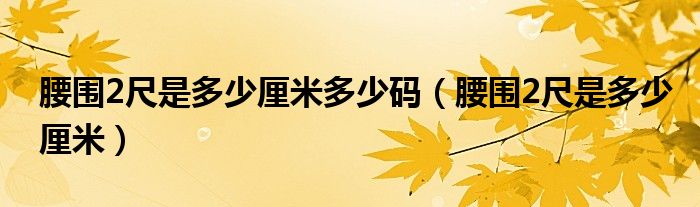 腰围2尺是多少厘米多少码(腰围2尺是多少厘米)