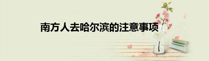 南方人去哈尔滨的注意事项