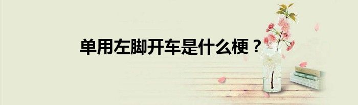 单用左脚开车是什么梗？