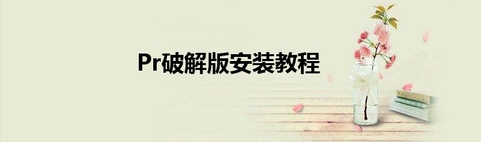 Pr破解版安装教程