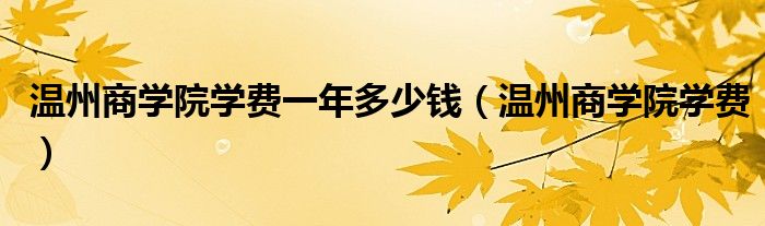 温州商学院学费一年多少钱(温州商学院学费)