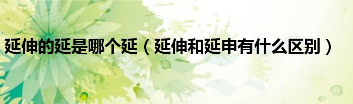 延伸的延是哪个延(延伸和延申有什么区别)