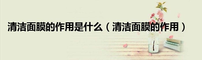清洁面膜的作用是什么(清洁面膜的作用)
