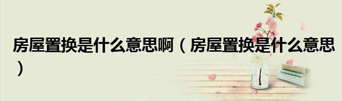 房屋置换是什么意思啊(房屋置换是什么意思)