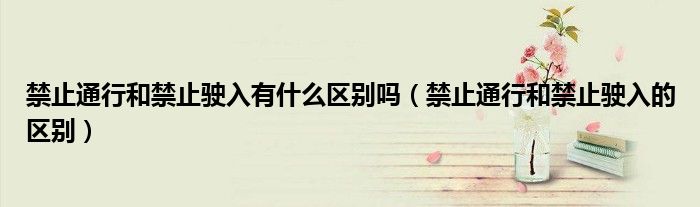 禁止通行和禁止驶入有什么区别吗(禁止通行和禁止驶入的区别)