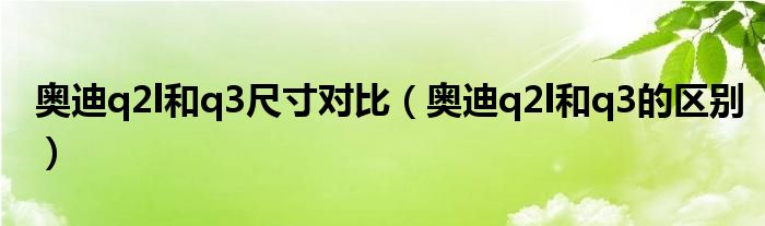 奥迪q2l和q3尺寸对比(奥迪q2l和q3的区别)