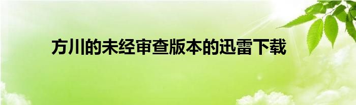 方川的未经审查版本的迅雷下载