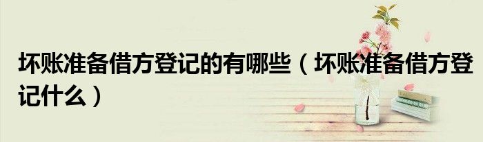 坏账准备借方登记的有哪些（坏账准备借方登记什么）