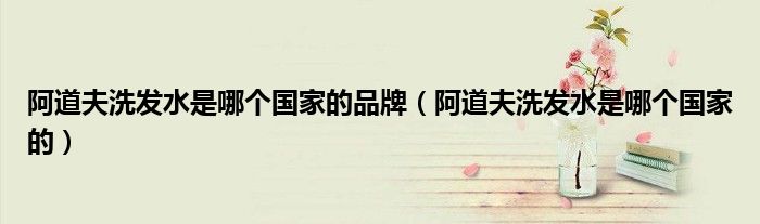 阿道夫洗发水是哪个国家的品牌(阿道夫洗发水是哪个国家的)