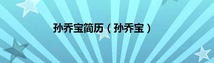 孙乔宝简历（孙乔宝）