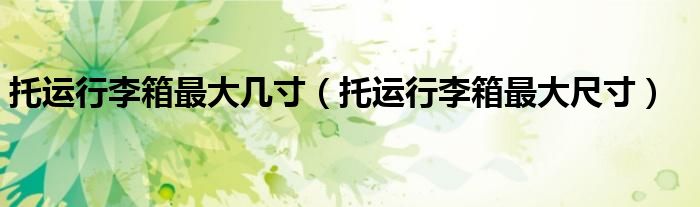 托运行李箱最大几寸(托运行李箱最大尺寸)