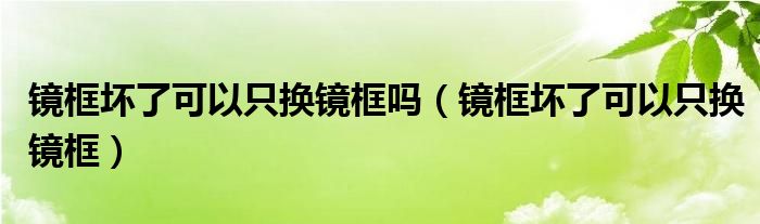 镜框坏了可以只换镜框吗(镜框坏了可以只换镜框)