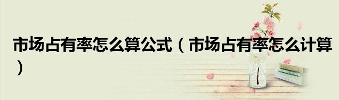 市场占有率怎么算公式(市场占有率怎么计算)