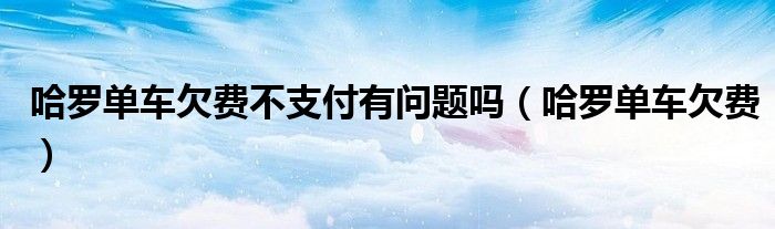 哈罗单车欠费不支付有问题吗(哈罗单车欠费)