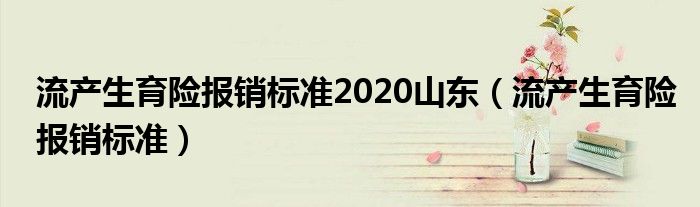 流产生育险报销标准2020山东(流产生育险报销标准)