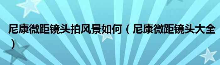 尼康微距镜头拍风景如何(尼康微距镜头大全)