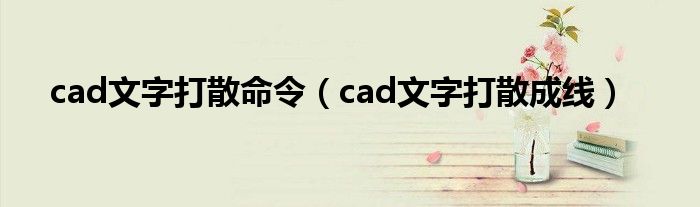cad文字打散命令(cad文字打散成线)