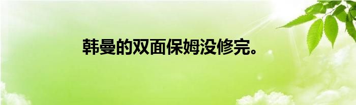 韩曼的双面保姆没修完。