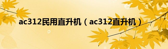 ac312民用直升机(ac312直升机)