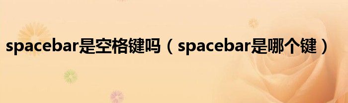 spacebar是空格键吗（spacebar是哪个键）