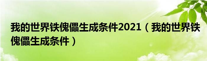 我的世界铁傀儡生成条件2021(我的世界铁傀儡生成条件)