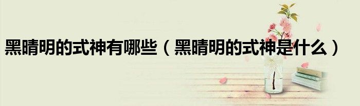 黑晴明的式神有哪些(黑晴明的式神是什么)