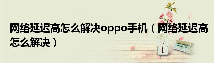 网络延迟高怎么解决oppo手机(网络延迟高怎么解决)
