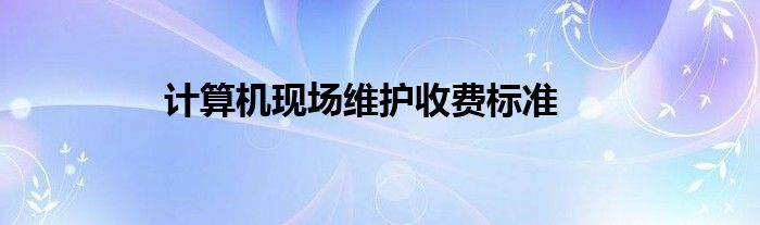 计算机现场维护收费标准