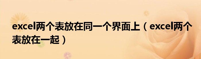 excel两个表放在同一个界面上(excel两个表放在一起)