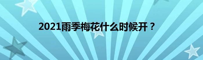 2021雨季梅花什么时候开?