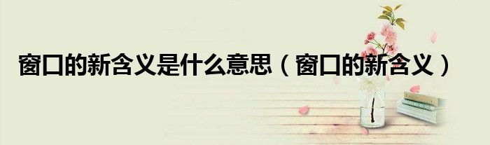 窗口的新含义是什么意思(窗口的新含义)