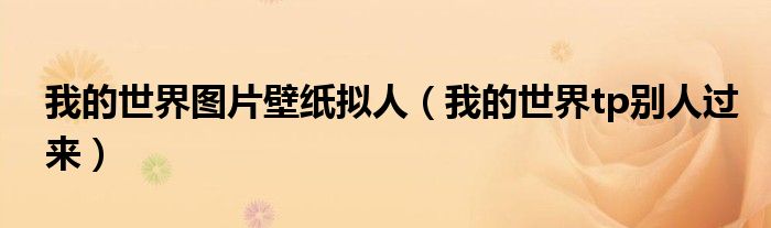 我的世界图片壁纸拟人(我的世界tp别人过来)