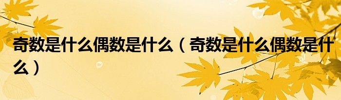 奇数是什么偶数是什么(奇数是什么偶数是什么)