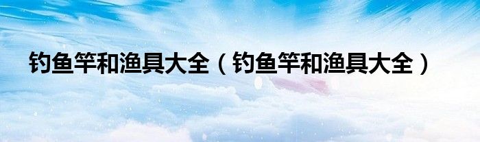 钓鱼竿和渔具大全(钓鱼竿和渔具大全)