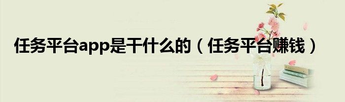 任务平台app是干什么的(任务平台赚钱)