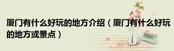 厦门有什么好玩的地方介绍(厦门有什么好玩的地方或景点)