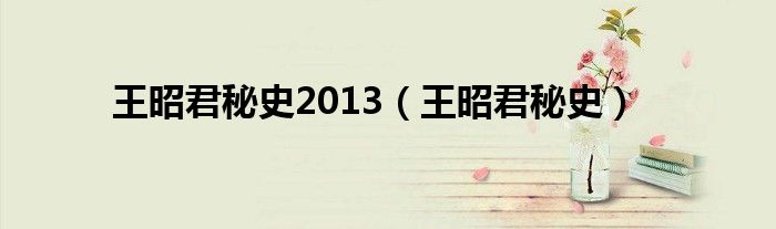 王昭君秘史2013(王昭君秘史)