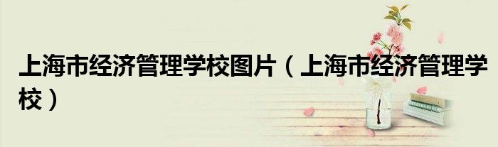 上海市经济管理学校图片(上海市经济管理学校)