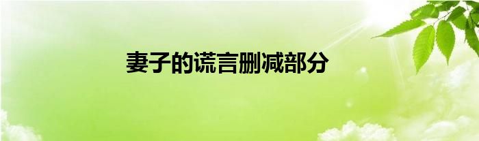 妻子的谎言删减部分