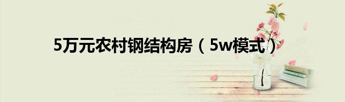 5万元农村钢结构房（5w模式）