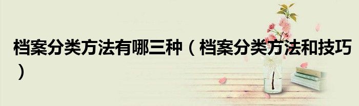 档案分类方法有哪三种(档案分类方法和技巧)