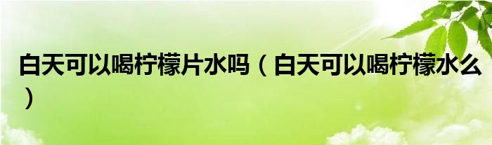 白天可以喝柠檬片水吗(白天可以喝柠檬水么)