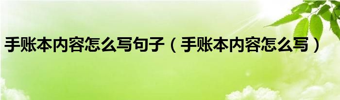 手账本内容怎么写句子(手账本内容怎么写)