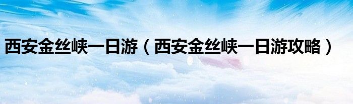 西安金丝峡一日游(西安金丝峡一日游攻略)