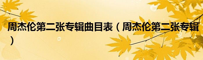 周杰伦第二张专辑曲目表(周杰伦第二张专辑)