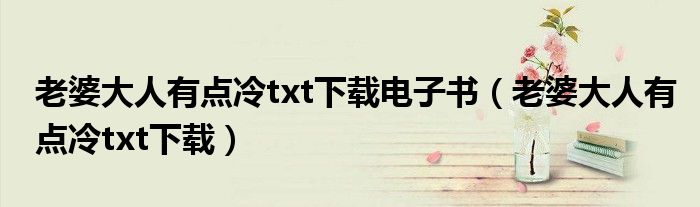 老婆大人有点冷txt下载电子书(老婆大人有点冷txt下载)