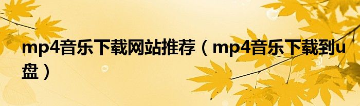 mp4音乐下载网站推荐(mp4音乐下载到u盘)