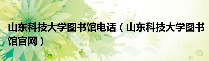 山东科技大学图书馆电话(山东科技大学图书馆官网)