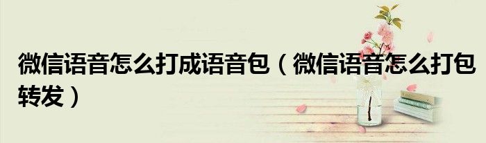 微信语音怎么打成语音包(微信语音怎么打包转发)