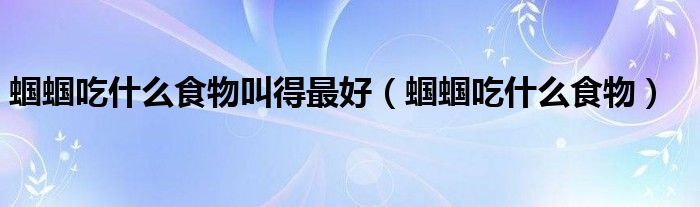 蝈蝈吃什么食物叫得最好(蝈蝈吃什么食物)